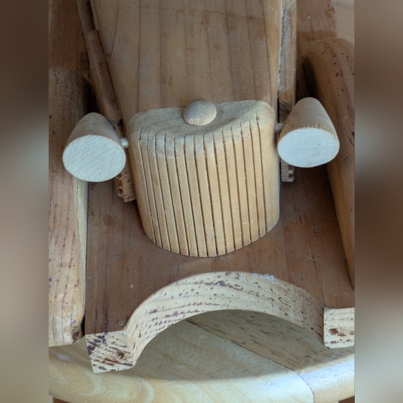Handmade Wooden Toy Vintage Style Automobile - Picture 10 of 11